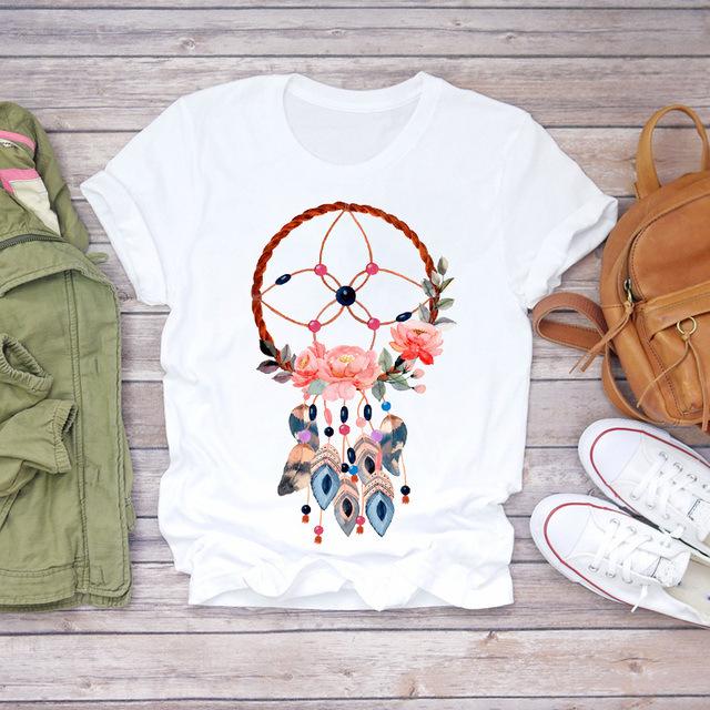 GMXIA женские модные повседневные летние весенние футболки с круглым вырезом и рисунком — фото 11