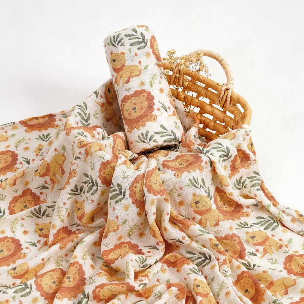 Kangobaby Bamboo Cotton Muslin Swaddle Blanket for Newborns