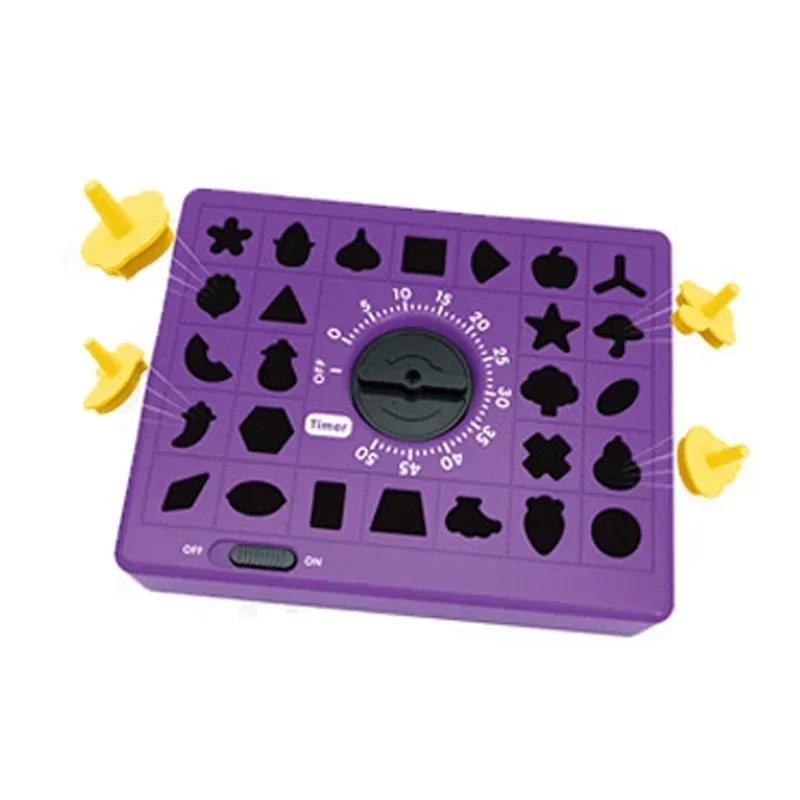 Children Time Board Puzzle Toy Shape Matching Popup Tray Toy Set with Timer Children Shape Cognitive Education Palything