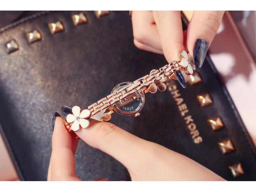 Gänseblümchen Quarz Damenmodeuhr mit Armband