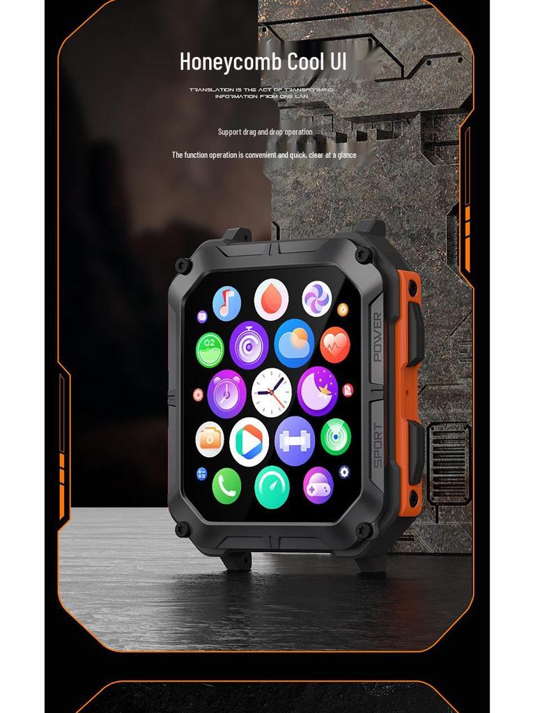 C20PRO 1.83'' Smartwatch: Outdoor Sport, Call, Heart Rate & Blood Oxygen Detection, Three-Proof Protection