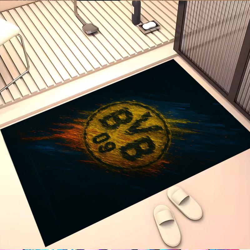 Alfombra Estampada Borussia Dortmund, Alfombra de Piso Lavable, Para Entrada Dormitorio Lavadero Oficina Estudio, Decoración del Hogar Regalo de Cumpleaños Navidad