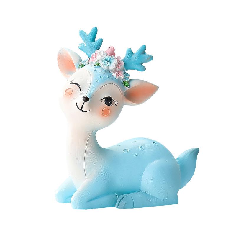 Tang Yi Creative Small Decorative Items for Home Living Room TV Cabinet Entrance Hall Office Desk Cute Deer Decorative Items Arrangement
