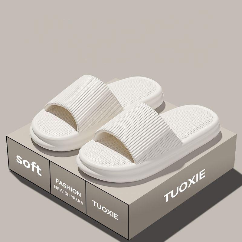 Women Summer Concise EVA Slippers Men Soft Home Slides Couples Bathroom Non-slip Sandals Adults Comfortable Outdoor Beach Shoes