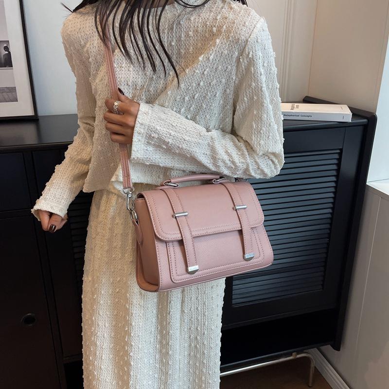 Elegant Textured Leather Handbag Classic Square Bag Fashion Crossbody Bag Versatile Tote Bag Minimalist Comfort Shoulder Bag