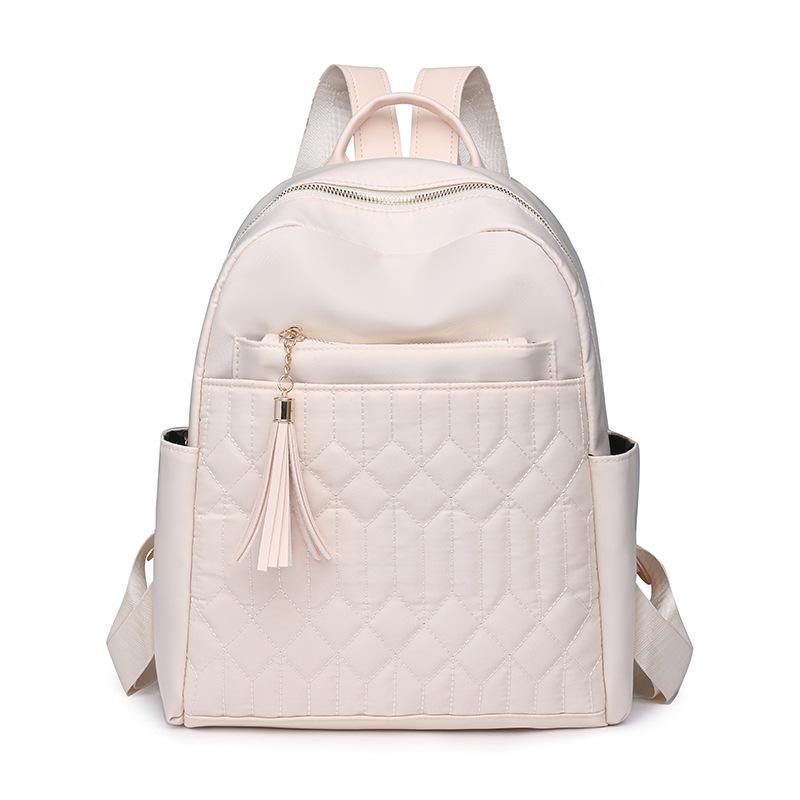 

Нейлоновый рюкзак большой емкости с кисточками женский водонепроницаемый легкий дорожный рюкзак бежевый