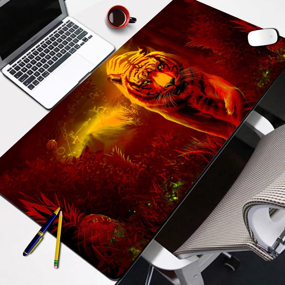 HYBXAXC Tiger Mousepad Gamer Pc Mouse Pad Gaming Accessories Desk Mat Computer Keyboard Mats Office Anime Extended Mouse Mat