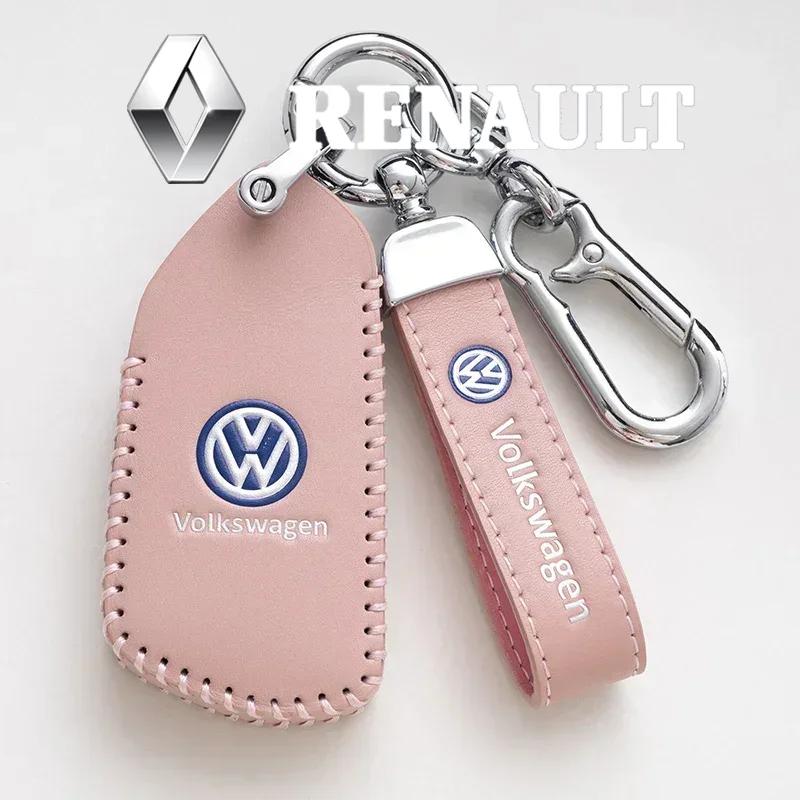 Leather Car smart remote Key Case Full Cover Shell For VW Volkswagen Golf 8 MK8 2020 Keyless Keychain Remote Shell Accessories Q444