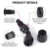 2 Pcs Universal AN4 AN6 AN8 AN10 Straight 0 45 90 180 Deg Aluminum Swivel Hose End Fitting Adapter For Oil Fuel CPE Line Black