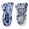 Heart Silicone Dot Tie-dye Yoga Socks Non-Slip Five Toe Socks Sweet Strappy Pilates Socks  Gym