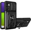 Armored Case for Samsung Galaxy A05s, Camera Slide Card Slot, Black