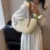Borsa pastorale di grande capacità Borsa tote intrecciata semplice di tendenza da donna Borsa a tracolla piccola e fresca Borsa da braccio alla moda