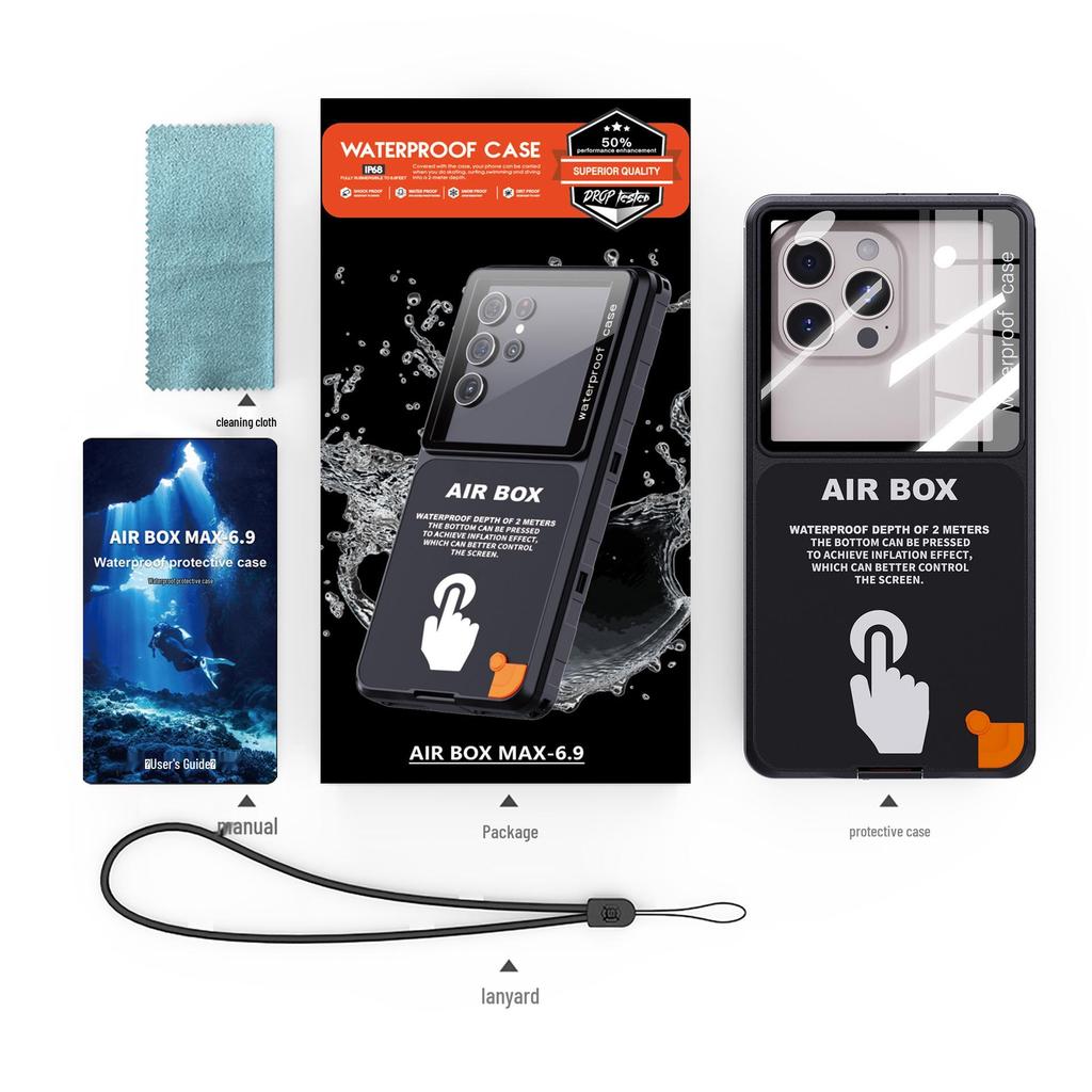 6.9-Inch Waterproof Phone Case for Apple, Samsung, Huawei - Full Coverage Outdoor Protective Cover