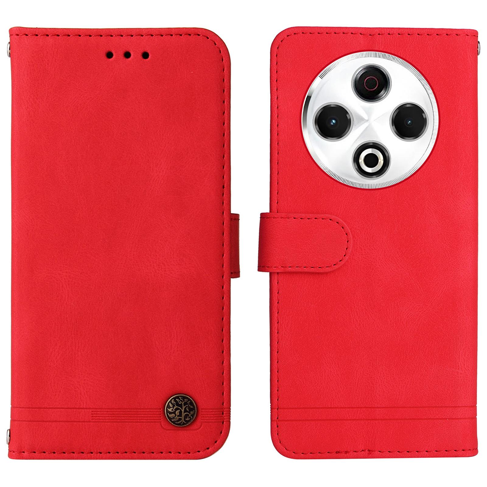 

Для TECNO Spark 30 4G Кожаные чехлы-кошельки Скин на ощупь Чехол для телефона Подставка с ремешком Red