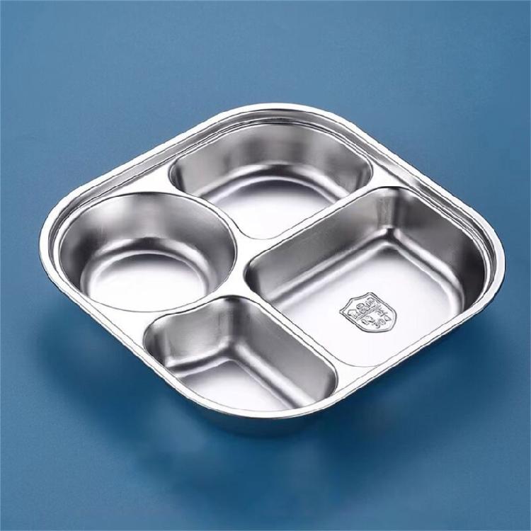 Dishwasher Safe Lunch Plates Efficient Stainless Steel Divided Dinner Plates for Toddlers Elderly and Hospital Use