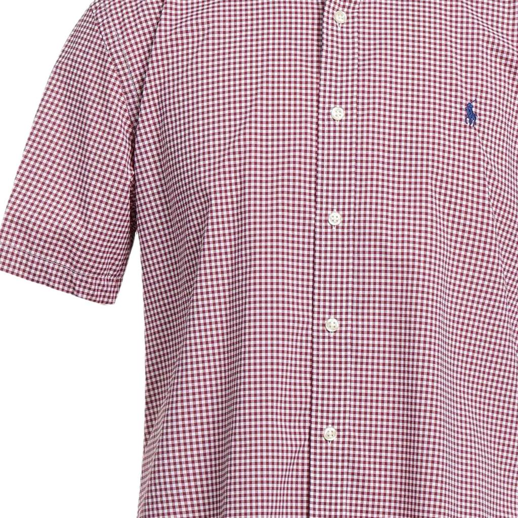 Polo Ralph Lauren SS25 Camicia a Maniche Corte a Quadretti Fini Ricamo Logo Cavallino Piccolo Uomo camicie 710764395-001