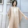 Comfortable Tassel Shawl Poncho Silk Shawl High Quality Hollow Sun Protection Scarf  Women