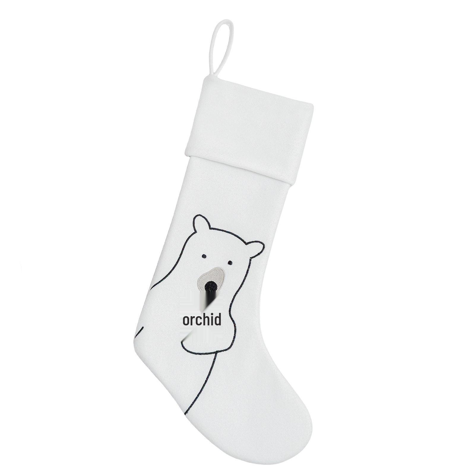 Christmas Stocking with Santa, Snowman, Penguin, and Deer Ornaments for Fireplace Decorations