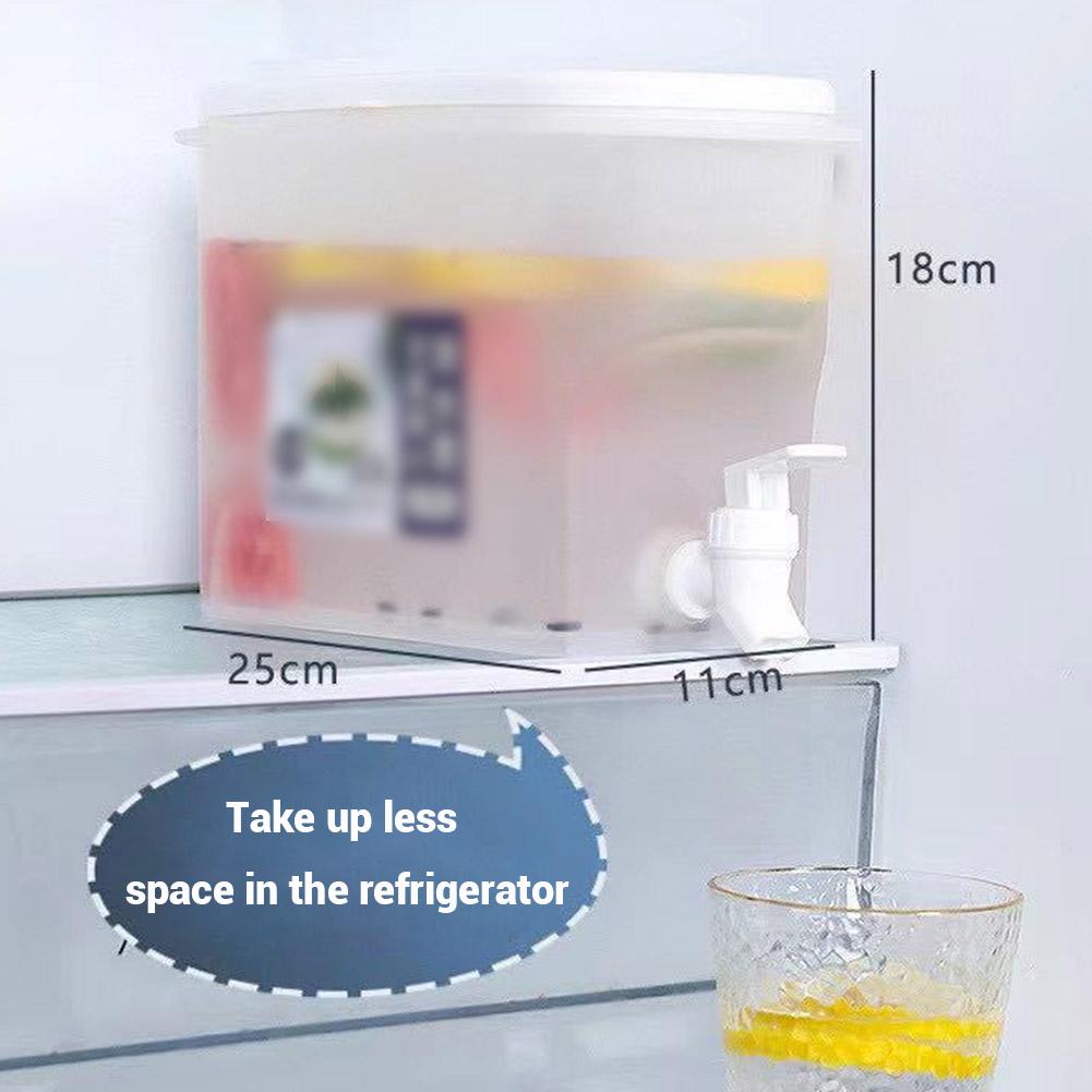 Beverage Dispenser With Faucet, Large Capacity Cold Water Pitcher, Drink Dispenser With Lids, 3.5L(1Gallon) Refrigerator Cold Kettle For Home Kitchen