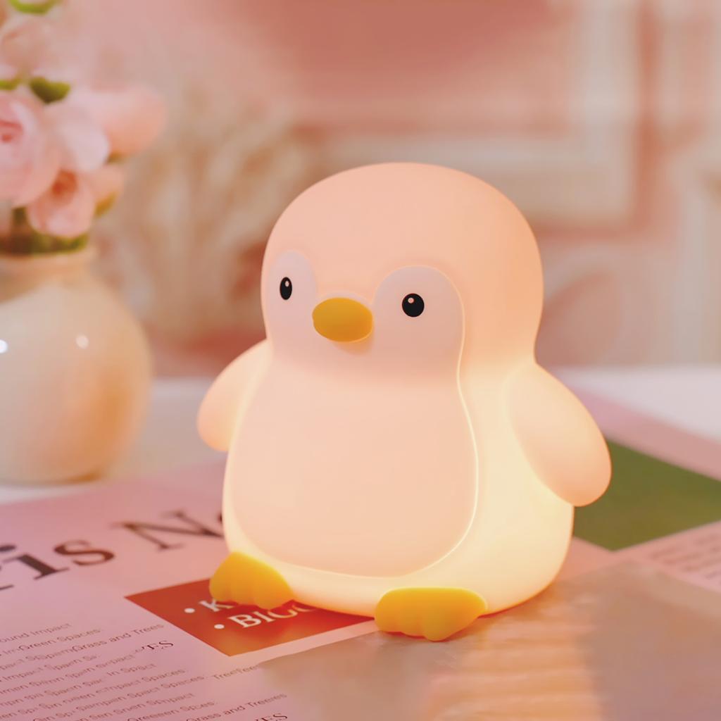Xiaomi Penguin Night Light Couple Gift, Cute Desk Decoration, Soft Silicone Sleep Companion Light, Birthday, Valentine's Day.