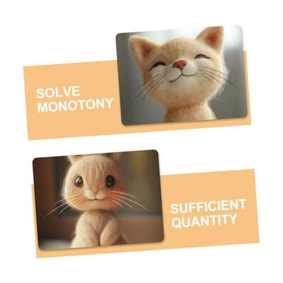 SEWOART 2 Pack Fake Cat Whiskers, Faux Animal Whiskers for Needle Felting Crafts, DIY Accessories, Realistic Details