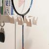 New Wall Mounted Badminton Racket Holder Punch Free 3-Slots Tennis Racket Hanger with Ball Storage Storage Rack Tennis