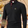 Men's Polo Shirt Long-Sleeve - Casual Print Top with MILANO Printed Pattern for Sports And Everyday Wear, Durable Fabric, Comfortable Material