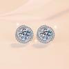 0,5 & 1 Karat Runder Schliff VVs1 Moissanit Doppel-Halo-Steckohrringe GRA-zertifiziert 925er Sterlingsilber für Damen Hochzeits Schmuck