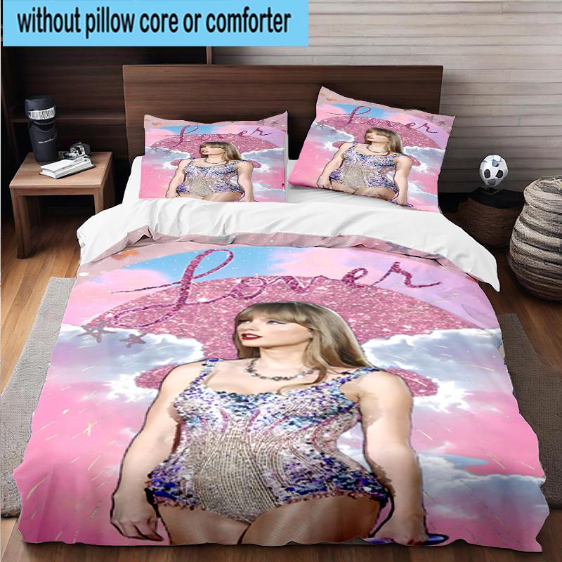 Taylor music Lover Artwork 3pcs Bedding,Including 1pc Duvet Cover And 2pcs Pillowcases Perfect for Christmas,Ideal for Bedroom, Dormitory