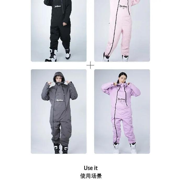 Tuta Intera Invernale Impermeabile Antivento per Moto Abbigliamento Anti-freddo Imbottita Calda Tuta da Neve per uomo e donna Outdoor