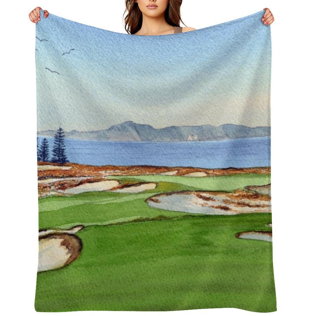 Tara Iti Golf Course New Zealand 17th Hole Throw Blanket Baby Funny Gift Picnic Blankets