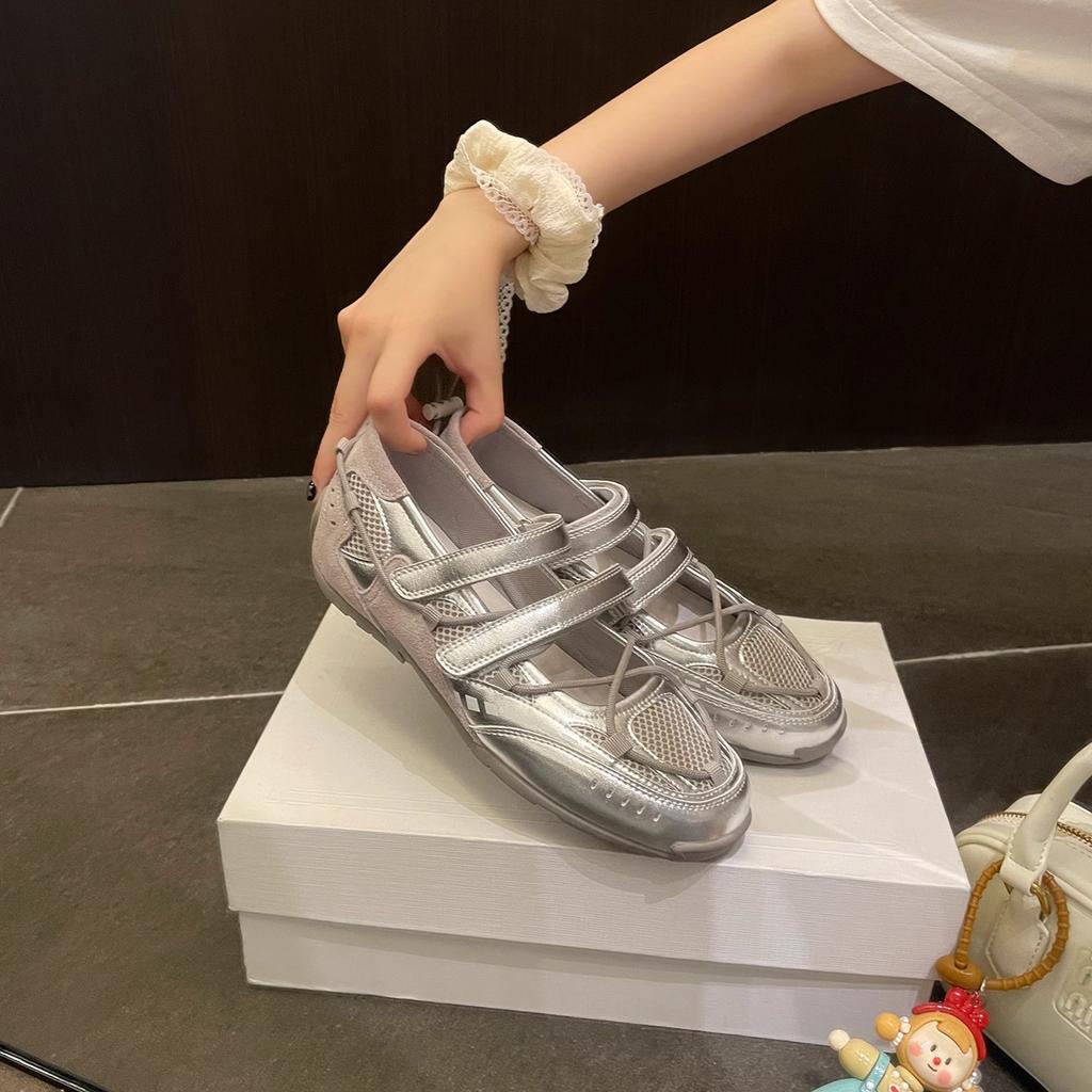 Functional ballet Mary Jane women's shoes 2025 summer new mesh breathable retro casual sports shallow mouth single shoes