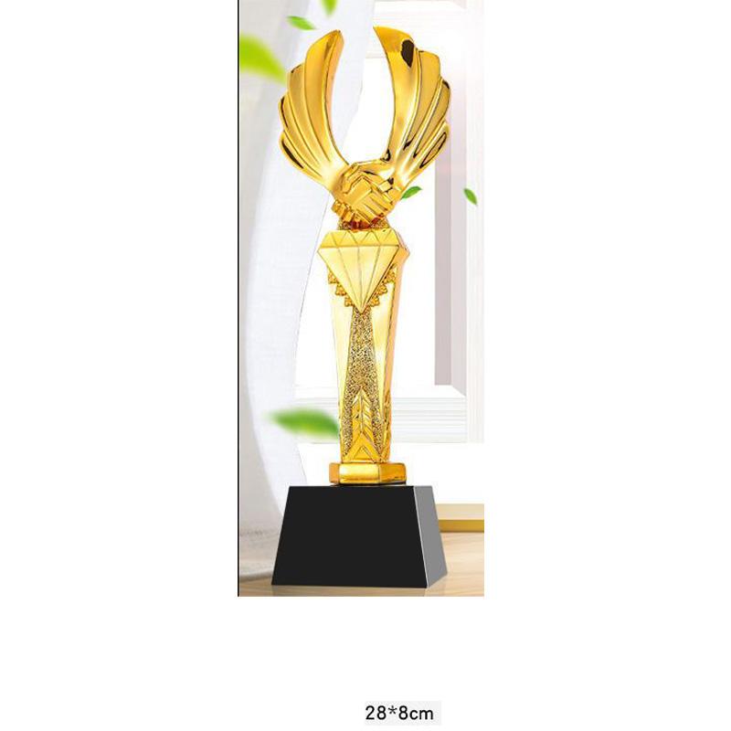 Anpassad Guldpläterad Harts Trofé, Bottenkristall, Kreativitet Skicka Vänner Pris, Dansande Souvenir Tävling Heminredning, 1 st