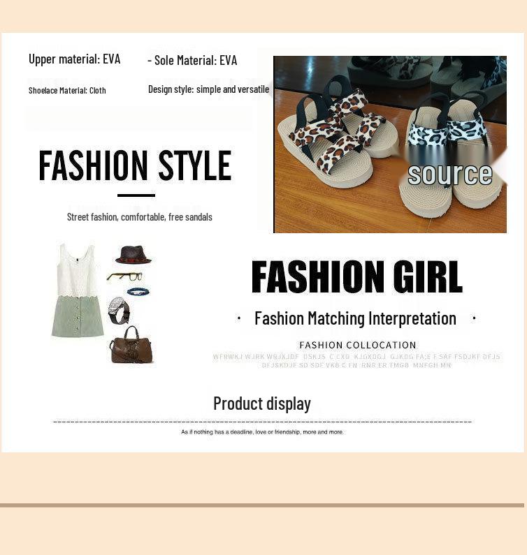 Damen Übergröße Leopardenmuster Keilsandalen - Sommer zum Hineinschlüpfen Outdoor Schuhe