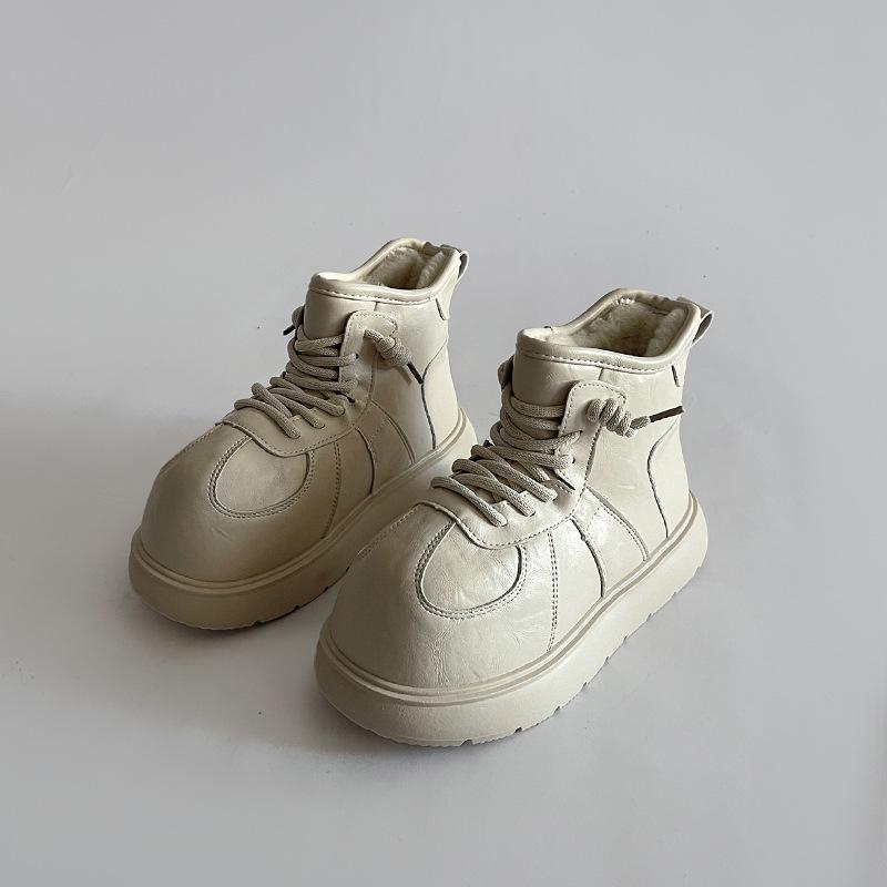 

Retro Gaobang snow boots women s 2025 winter new niche big head platform bread shoes non-slip warm short boots tide 40