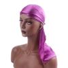 Luxuriöses einfarbiges Durag Kopftuch Piratenkappe Unisex Hut mit glattem Seidenfinish