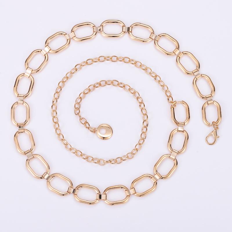 Mary Elegant Easiest for Matchdress Waist Oval Ring Waist Chain Female Decorative Belt with Skirt Suit Chain