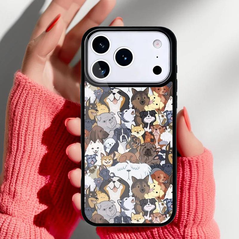 Cartoon Animal Dog Cat Pig Phone Case for iPhone 17 16 15 14 13 Pro Max Back Cover for 12 11 Pro Coque