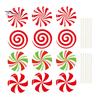 Reusable Outdoor Christmas Ornaments 12Pcs Candy Yard Stakes, Hollow Board Garden Decor with Metal Spikes, Easy Install Lawn Signs Red White Green for
