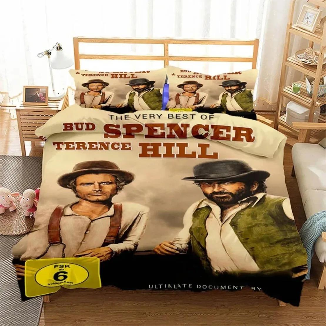 

3D Printed film star Bud Spencer Terence Hill Bedding Set Duvet Covers Pillowcases Comforter Bedding Set Bedclothes Textile Home EU Twin(135x200cm)