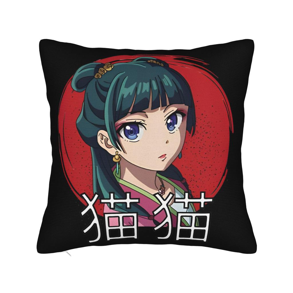 Maomao Anime Square Pillow Cases The Apothecary Diaries Cushion Cover Creative Polyester Decorative Pillowcase for Sofa 4040cm
