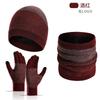 Winter Knit Hat Scarf Gloves Set 3 Piece Solid Color Beanie Set for Women Men