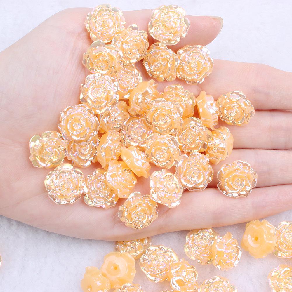 Solid Color Resin Rose Pearl Stickers for DIY Phone & Jewelry Accessories