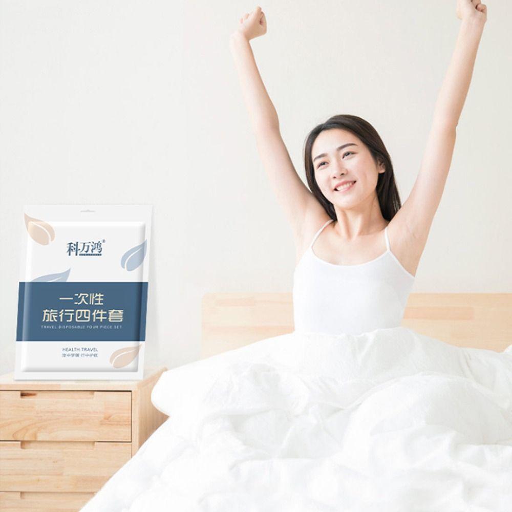 3 / 4-Piece Disposable Bed Sheet Dirty Proof Non-Woven Sleeping Bag Quilt Cover Bedding Set Thickened Duvet Cover Pillowcase