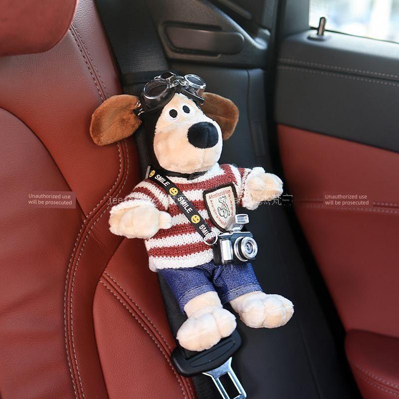Car Seatbelt Shoulder Pad Cute Cartoon High-End Style Dog-Shaped Car Protective Cover Anti-Neck Strain Car Decoration