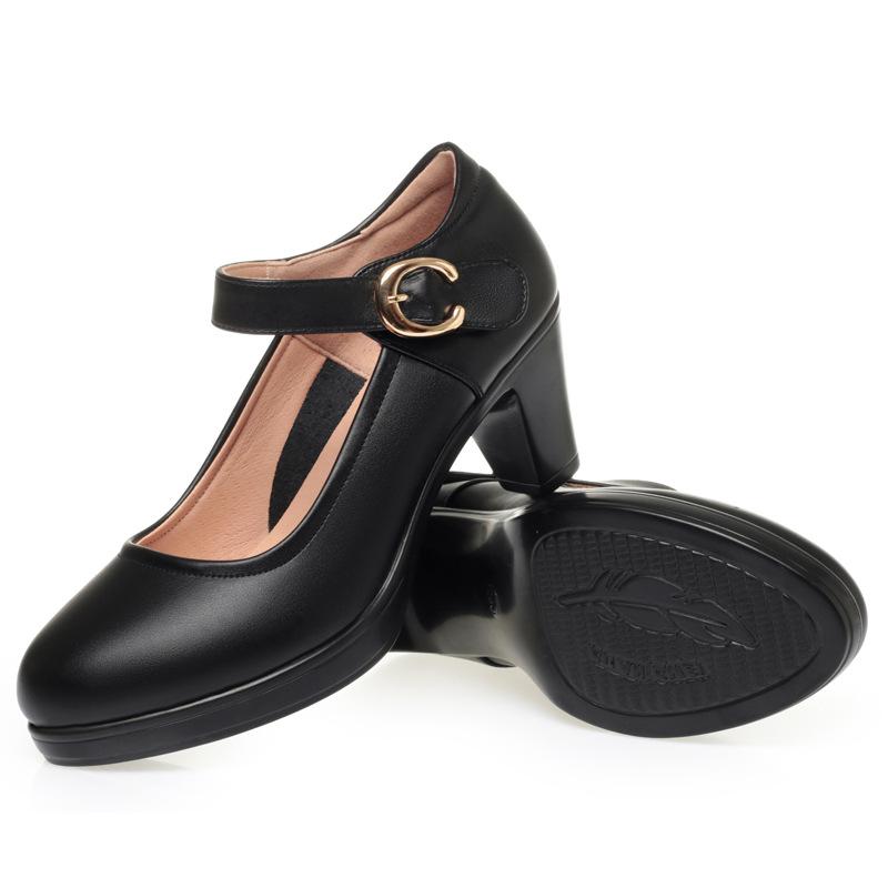 Elegant Shallow Mouth Women Single Shoes Platform Pumps Women 2026 Comfortable Block High Heels Shoes for Office Party Shoes