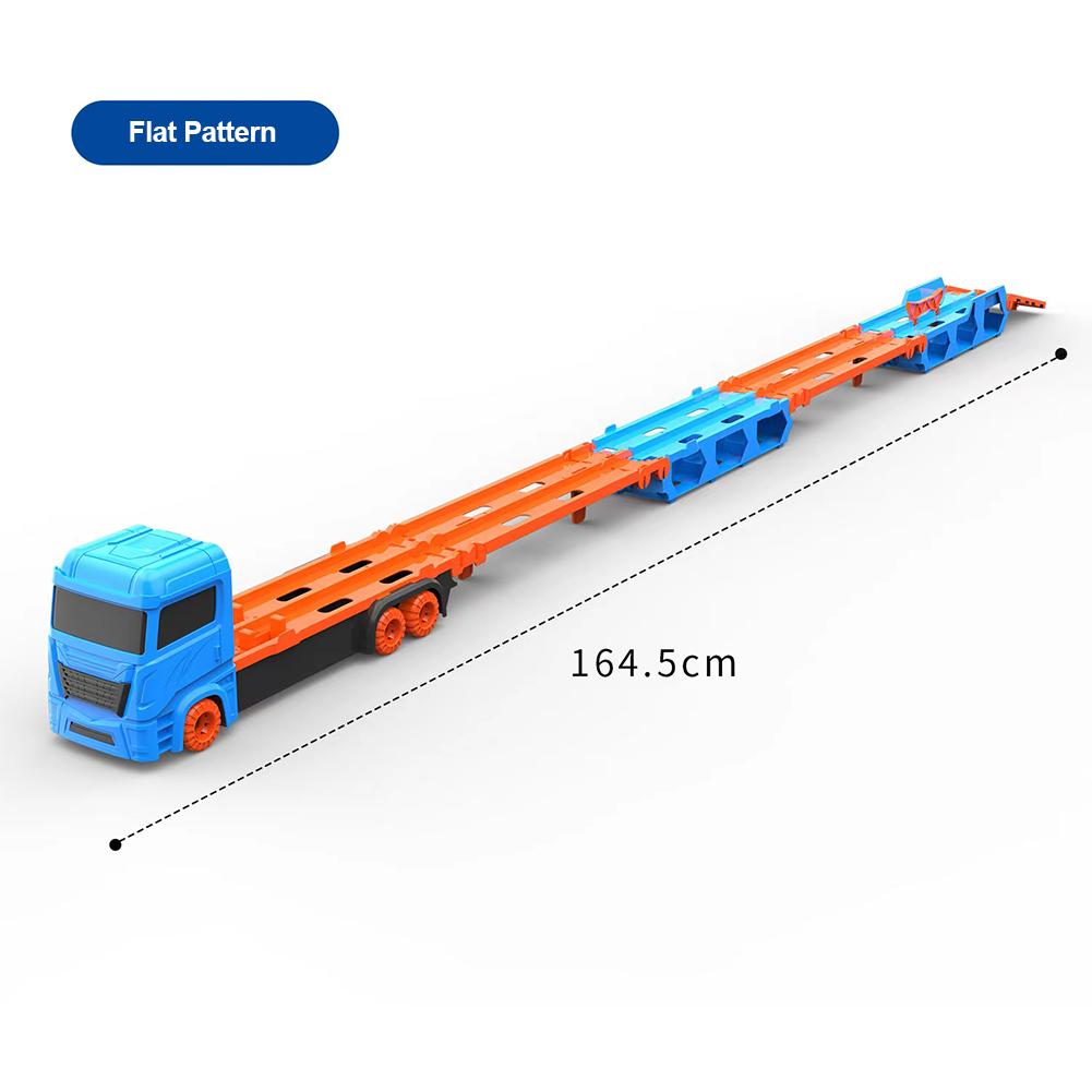 Car Transporter Truck Toys Container Truck With 6pcs Alloy Pull-back Cars Model Toys For Boys Birthday Gifts