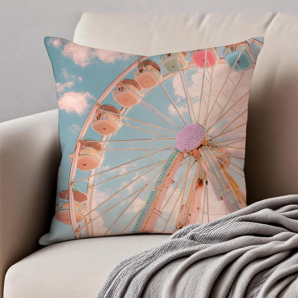 LLovely atmospheric vibe Cushion Cover Pillowcase Antidustmite Invisible Zipper Short Plush Sofa Cushion