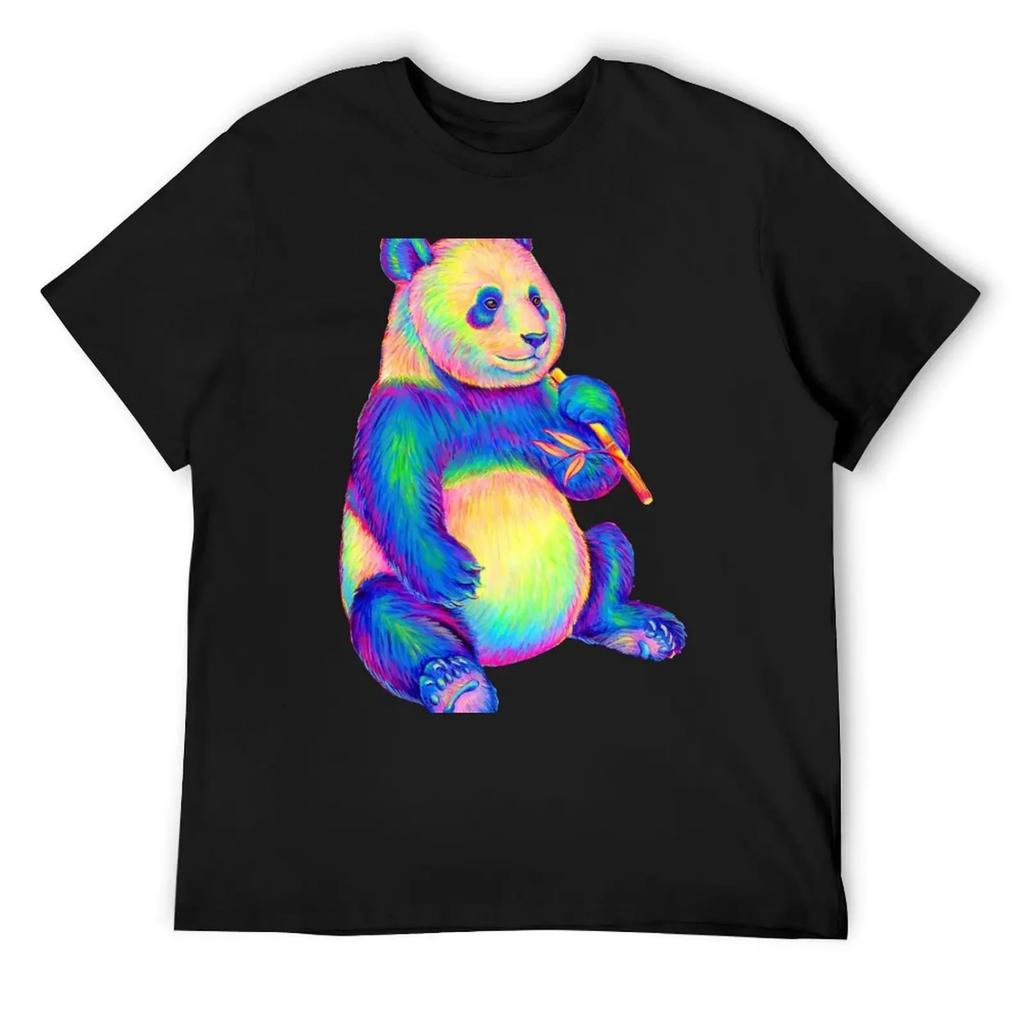 Psychedelic Rainbow Panda T-Shirt vintage kawaii clothes cotton man t-shirts T-shirts man mens graphic t-shirts hip hop