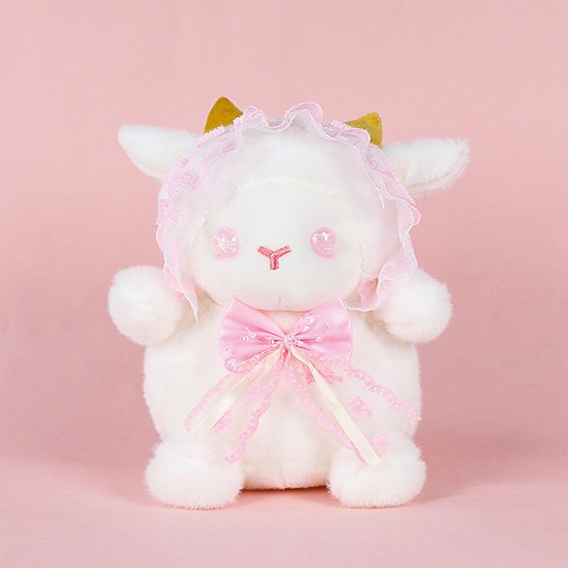 Lolita Little Lamb Plush Toy - Cute White and Pink Adorable Doll, Perfect Girls' Birthday Gift